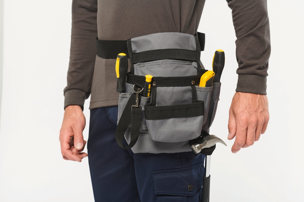 [WKI0304-FullGrey-OneSize] WKI0304 - Sac à outils avec ceinture - FullGrey