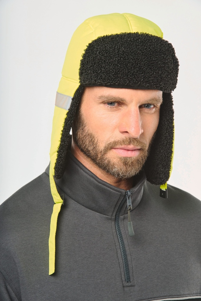 [WKP121-FluorescentYellow-OneSize] WKP121 - Casquette rembourrée avec rabats pour les oreilles - FluorescentYellow