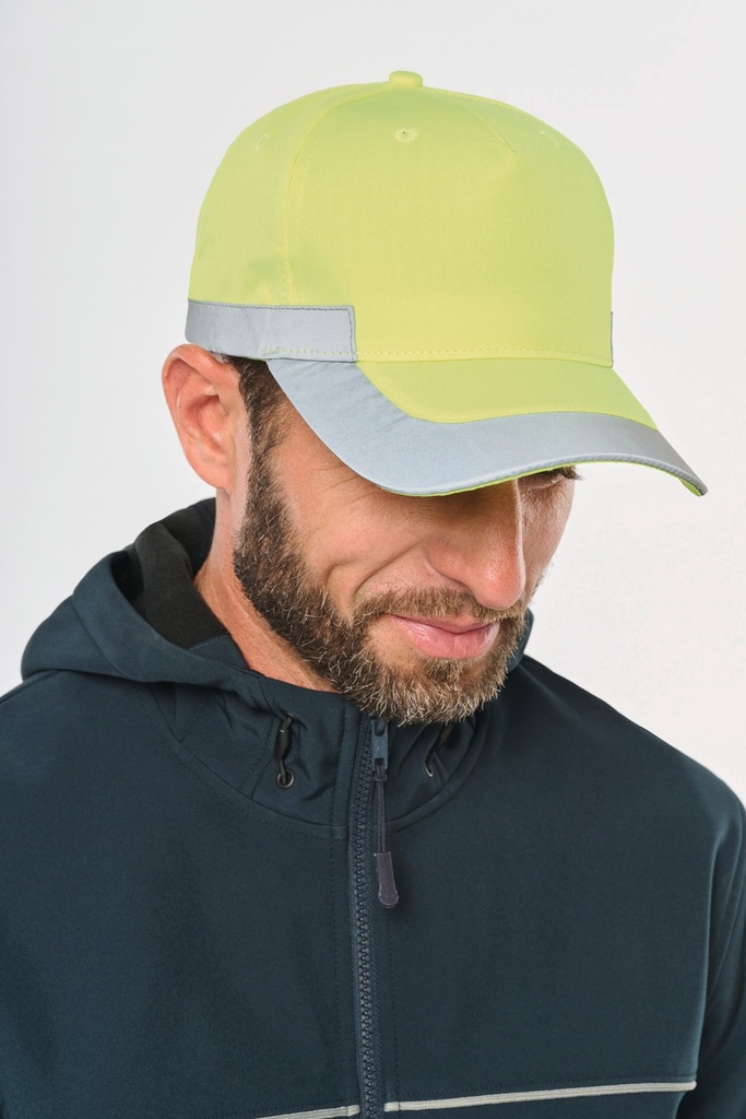 [WKP123-FluorescentYellow-OneSize] WKP123 - Casquette fluorescente - 5 panneaux - FluorescentYellow