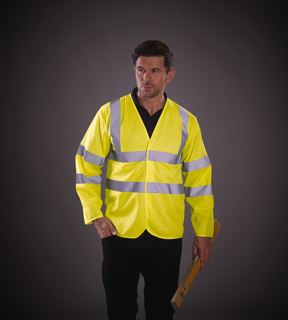 [YHVJ200-HiVisYellow-S] YHVJ200 - Gilet Hi-vis à manches longues - HiVisYellow (S)