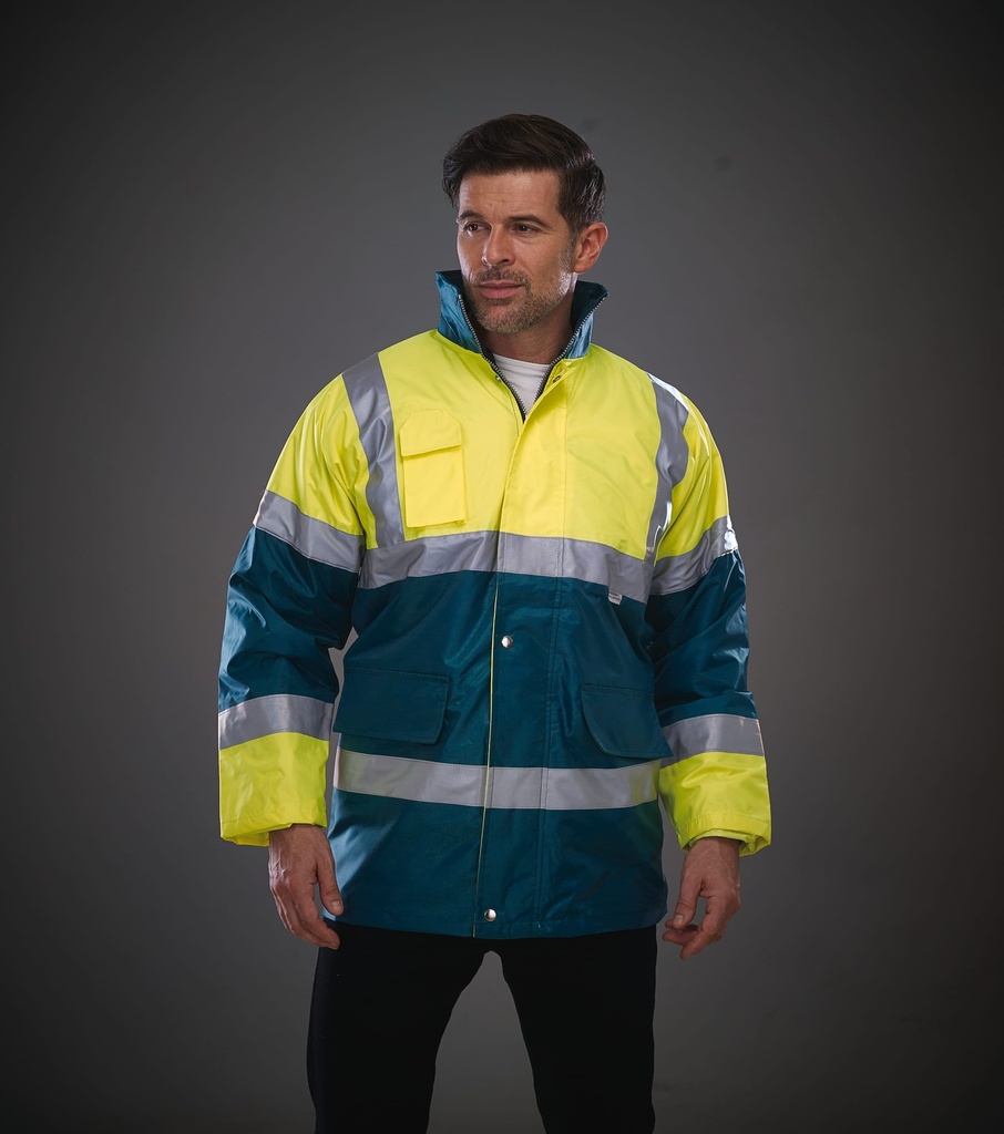 [YHVP303-HiVisYellow_RoyalBlue-S] YHVP303 - Veste contrastante haute visibilité - HiVisYellow_RoyalBlue (S)