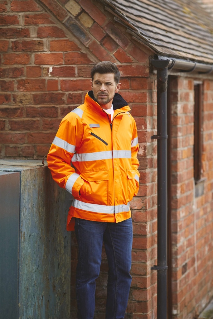 [YHVP309-HiVisYellow_Navy-S] YHVP309 - Veste haute visibilité "Fontaine Storm" - HiVisYellow_Navy (S)