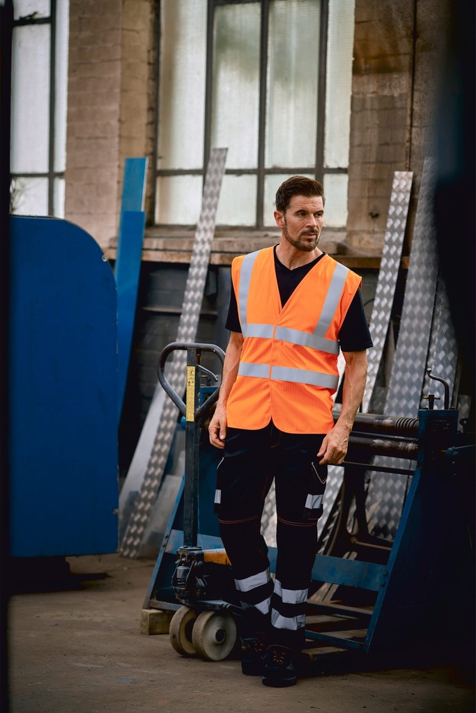 [YHVW100ASFR-HiVisYellow-S] YHVW100ASFR - Gilet haute visibilité, LSF (chaleur et flamme) & antistatique - HiVisYellow (S)
