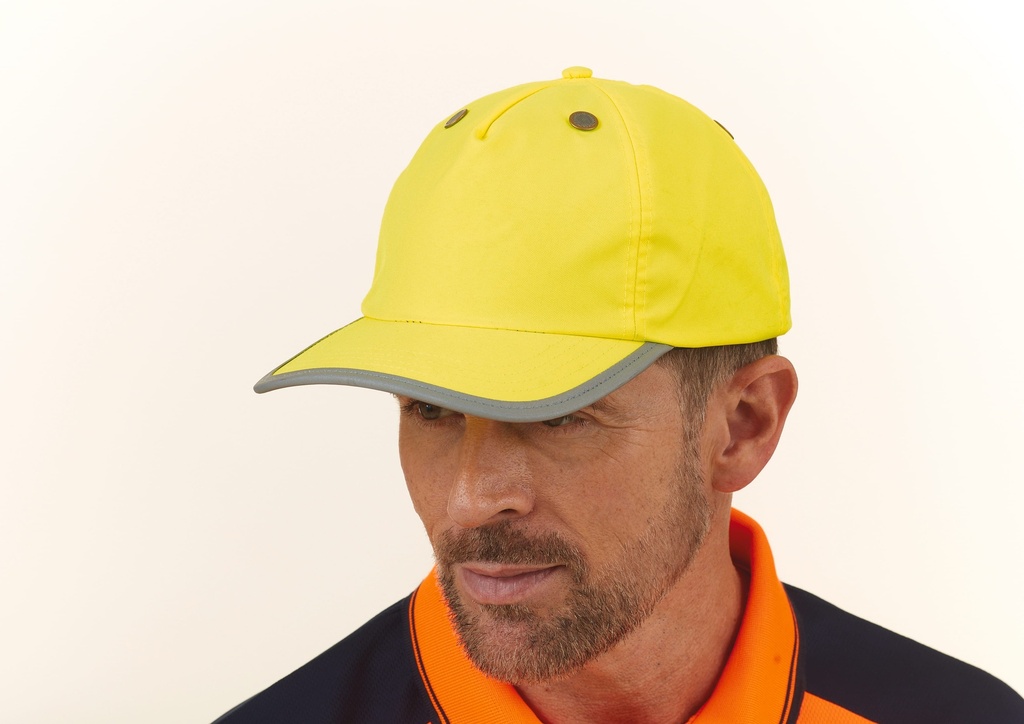 [YTFC100-Yellow-OneSize] YTFC100 - Casquette de protection 5 panneaux - Yellow
