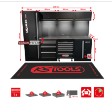 [866.6000] KSTools 866.6000 Système d’armoires d’atelier , plateau en acier inoxydable