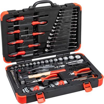 [V4425N] VIGOR Coffre à outils ∙ universel ∙ V4425N ∙ Carré creux 1/4 pouce (6,3 mm), Carré creux 1/2 pouce (12,5 mm) ∙ Profil à 6 pans extérieurs, Profil à 12 pans extérieurs, Profil à 6 pans intérieurs, Profil Phillips PH, Profil Pozidriv PZ, Profil à fente ∙ 95 pièces ∙ 3 – 32 ∙ Nombre d'outils : 95