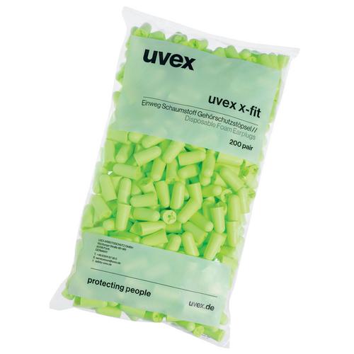 [2112.003] 2112003 - Bouchons d'oreille uvex x-fit  vert SNR 37 dB Pointures M (Boîte de 200paires)