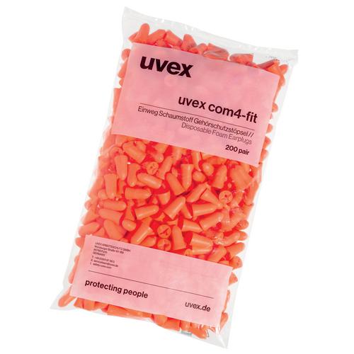 [2112.006] 2112006 - Bouchons d'oreille uvex com4-fit  orange SNR 33 dB Pointures S (Boîte de 200paires)
