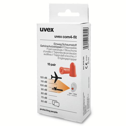 [2112.131] 2112131 - Bouchons d'oreille uvex com4-fit  orange SNR 33 dB Pointures S (Boîte de 15paires)