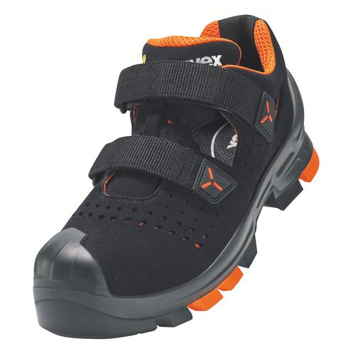 65003 - uvex 2 Sandales S1P  noir, orange Largeur 12