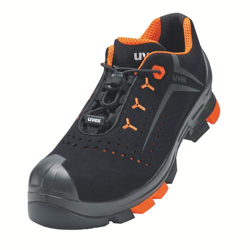 65014 - uvex 2 Chaussures basses S1P  noir, orange Largeur 14