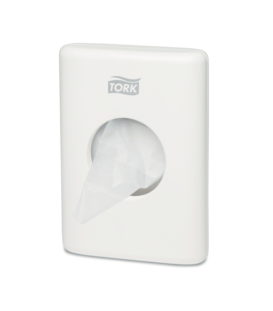 [566000] 566000 Tork Distributeur Sacs pour Protections Hygiène Féminine, Plastique Blanc B5 (8 PCS) (221 PCS / Palette)
