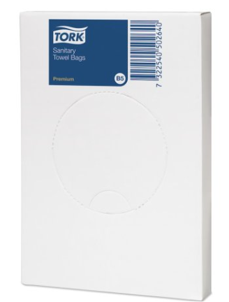 [204041] 204041 Tork Sacs pour Protections Hygiène Féminine Blanc Plastique B5 (48 Unités / Colis) (144 Colis / Palette)