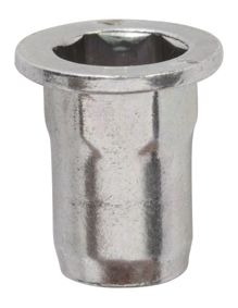 HEXAGONAL STEEL CRIMPING NUT M8-1.25 / 0,5 → 3 mm