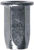 HEXAGONAL STEEL CRIMPING NUT M5-0.80 / 0,25 → 3 mm