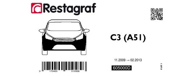 [A605000D] Fasteners kit for front bumper C3 (A51) (Phase 1) 11. 2009 → 03.2013