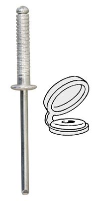 GROOVED RIVET Ø 4 X 20 mm WITH WHITE CHAPO® FOR NUMBERPLATE